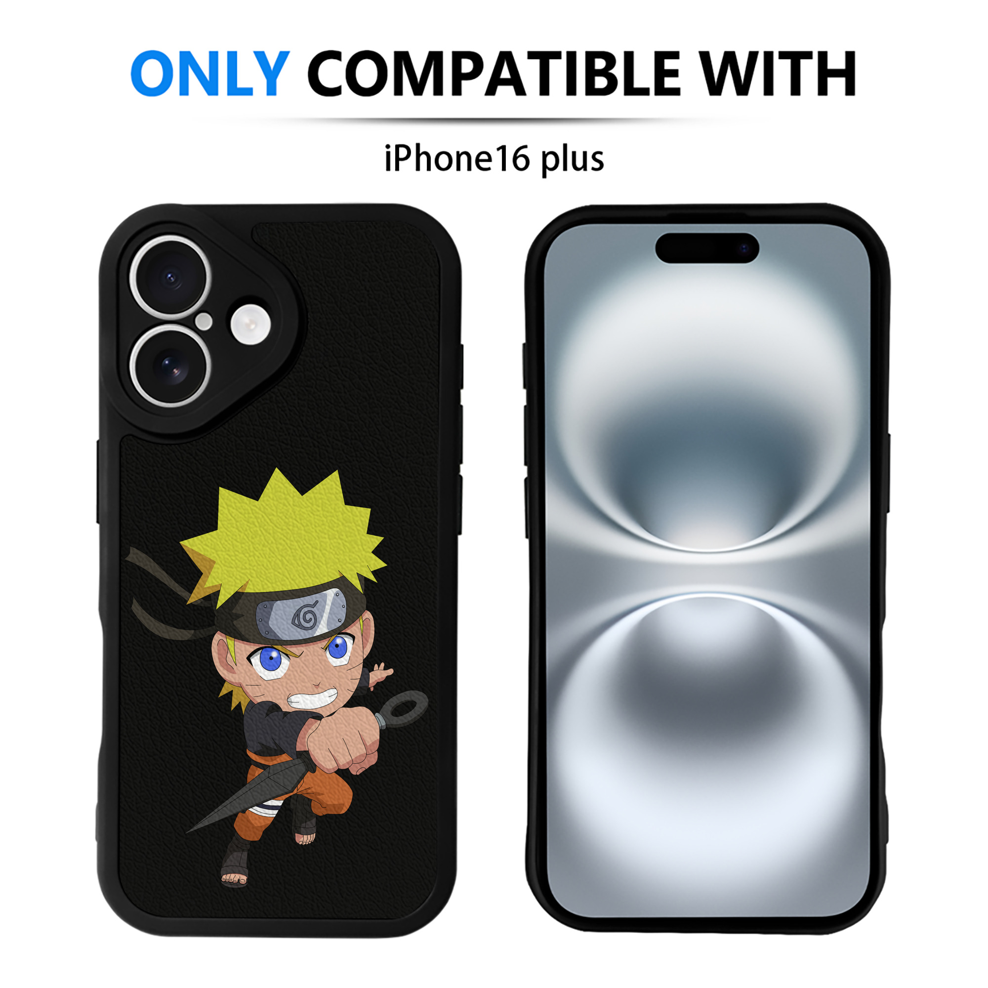 （画像用） NARUTO -ナルト- うずまき ナルト Uzumaki Naruto 【iPhone 16シリーズ対応】シリコンスマホケース（レザー調） 材質：シリコン
